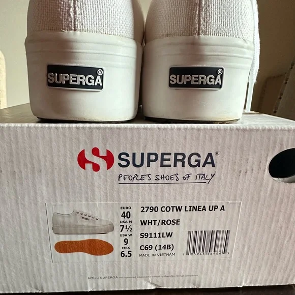 Superga 2790 COTW Rose gold/white EU 40 Women’s size 9 - Picture 3 of 6